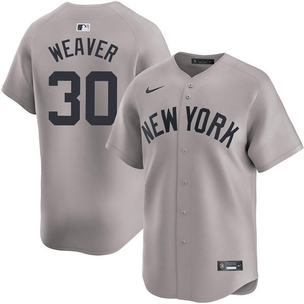 Mens New York Yankees #30 Luke Weaver Nike Away Limited Jersey Gray With Name