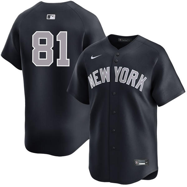 Mens New York Yankees #81 Luis Gil Nike Navy Grey Alternate 2nd New York Limited Jersey