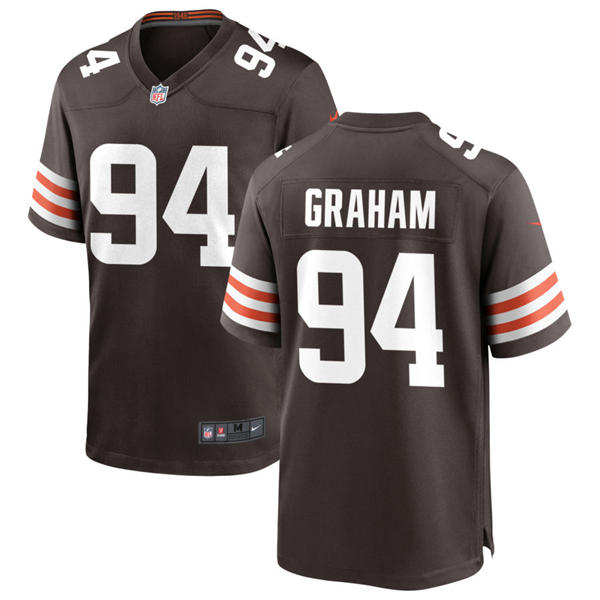 Mens Cleveland Browns #94 Mason Graham Nike Brown Home Vapor F.U.S.E. Limited Jersey