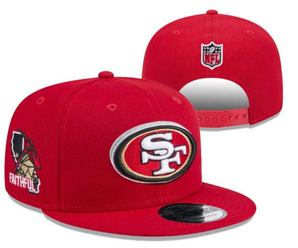 NFL San Francisco 49ers Red Faithful Snapback Hat YD2503211 (6)