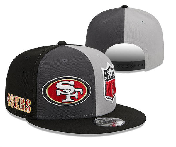 NFL San Francisco 49ers Black SMOKEY GREY Snapback Hat YD2503211 (12)