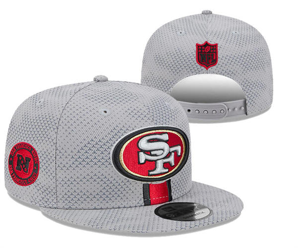 NFL San Francisco 49ers Gray Sideline Grid Snapback Hat YD2503211 (8)