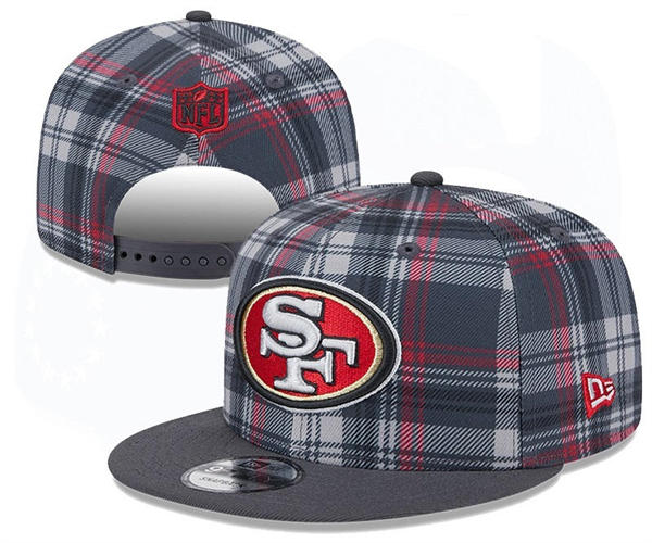 NFL San Francisco 49ers Gray grid Snapback Hat YD2503211 (7)