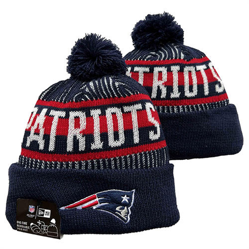 NFL New England Patriots embroidered navy white Cuffed Pom Knit Hat YD2503212 (13)