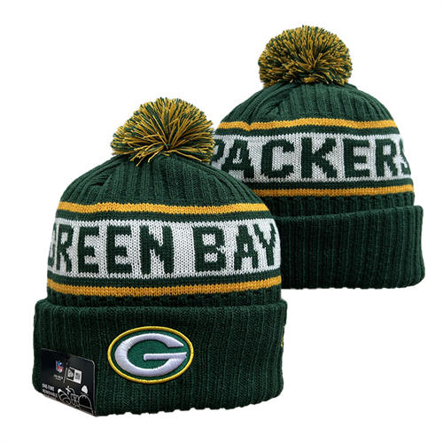 NFL Green Bay Packers green white Cuffed Pom embroidered Knit Hat YD2503212 (5)