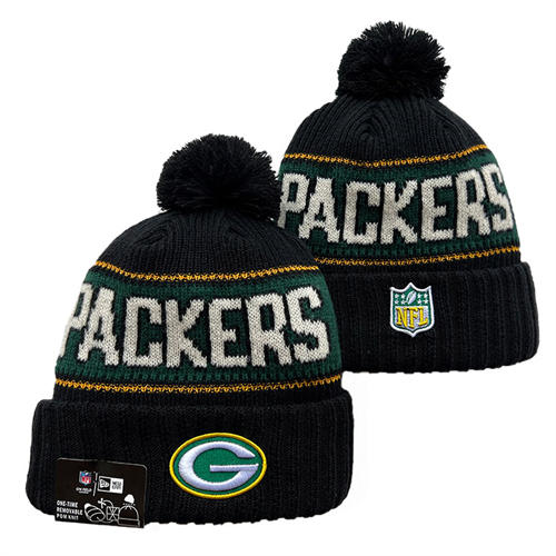 NFL Green Bay Packers navy green Cuffed Pom Knit Hat YD2503212 (8)
