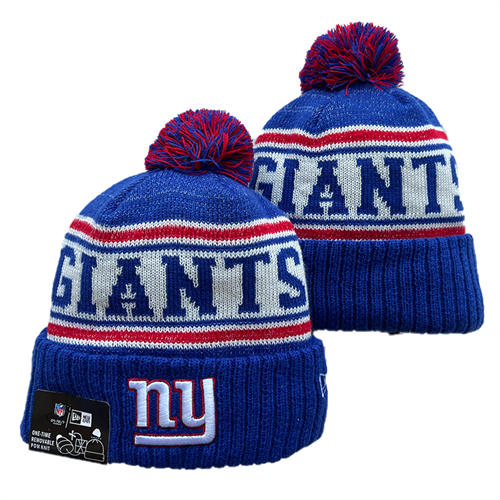 NFL New York Giants embroidered Blue white red stirip Cuffed Pom Knit Hat YD2503211  (10)