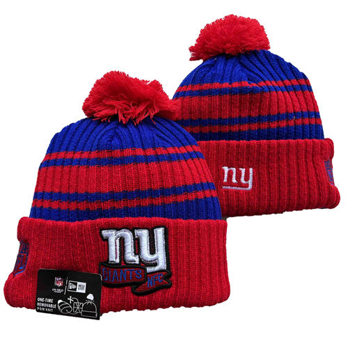NFL New York Giants embroidered red Blue Cuffed Pom Knit Hat YD2503211  (9)
