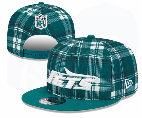 NFL New York Jets Green grid Snapback Hat YD2503211 (7)