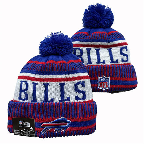 NFL Buffalo Bills white Royal Cuffed Pom Knit Hat YD2503212 (3)
