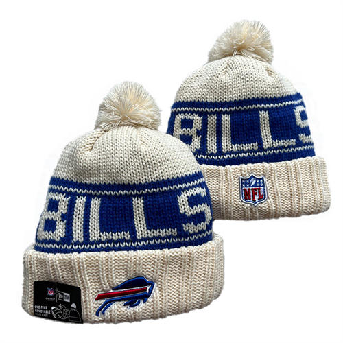 NFL Buffalo Bills Cream Royal Cuffed Pom Knit Hat YD2503212 (4)