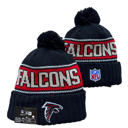 NFL Atlanta Falcons Black red cream Cuffed Pom embroidered Knit Hat YD2503212 (1)