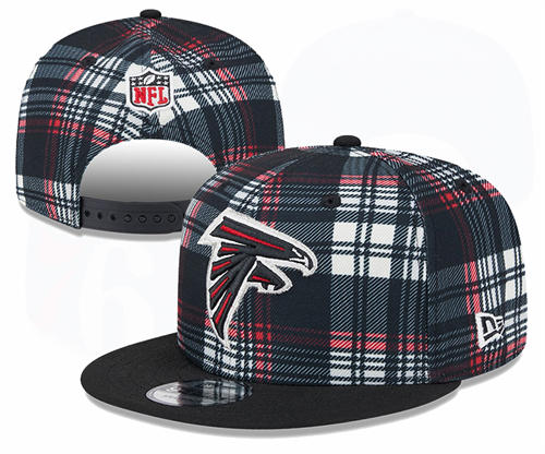 NFL Atlanta Falcons black grid Snapback Hat YD2503211 (8)