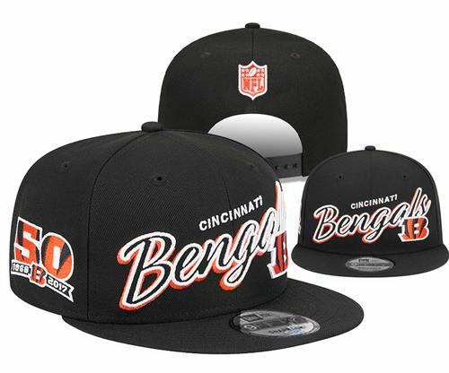 NFL Cincinnati Bengals Black 50TH Anniversary Legacy True Snapback Hat YD2503211 (7)