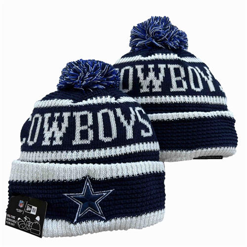 NFL Dallas Cowboys white navy with colorful Cuffed Pom Knit Hat YD2503212 (9)