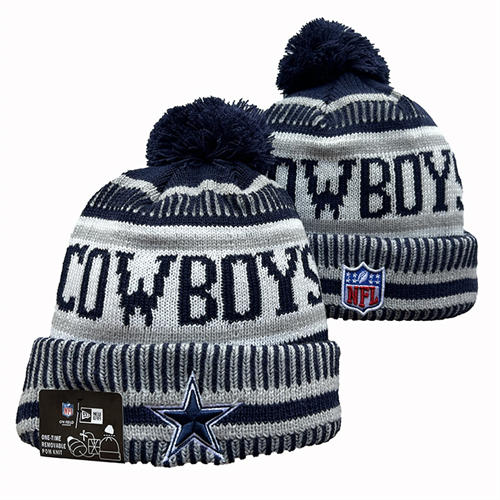 NFL Dallas Cowboys gray white navy multi-coloured Cuffed Pom Knit Hat YD2503212 (16)