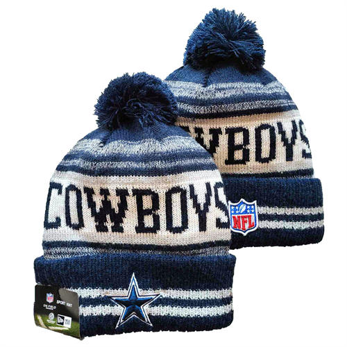 NFL Dallas Cowboys navy cream with colorful Cuffed Pom Knit Hat YD2503212 (7)