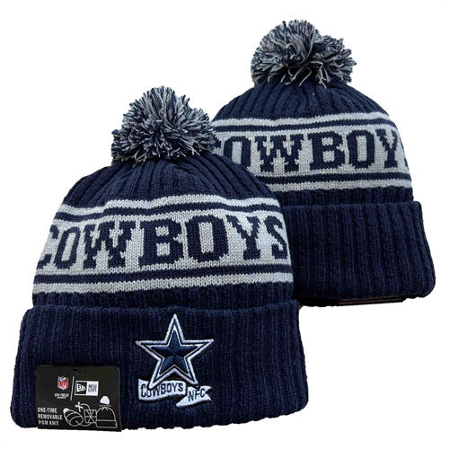 NFL Dallas Cowboys NFC navy white with colorful Cuffed Pom Knit Hat YD2503212 (11)