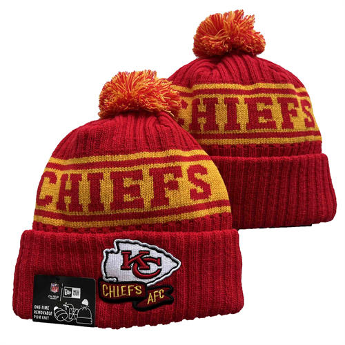 NFL Kansas City Chiefs Red gold NFC Cuffed Pom Knit Hat YD2503212 (2)