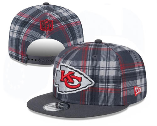 NFL Kansas City Chiefs smokey Gray Grid Snapback Hat YD2503211 (1)