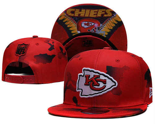 NFL Kansas City Chiefs red black colorful Snapback Hat YD2503211 (11)
