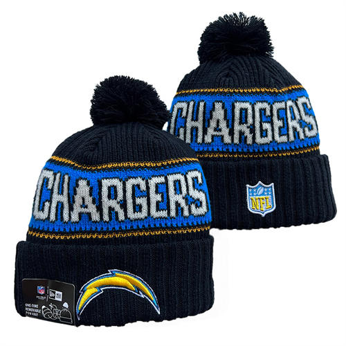 NFL Los Angeles Chargers navy royal white Cuffed Pom Knit Hat YD2503212 (8)