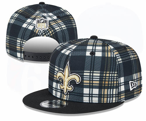 NFL New Orleans Saints black grid Snapback Hat YD2503211 (6)