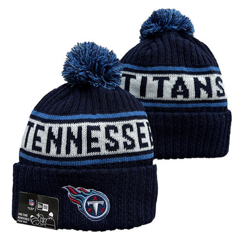 NFL Tennessee Titans navy white  Cuffed Pom Knit Hat YD2503212 (7)