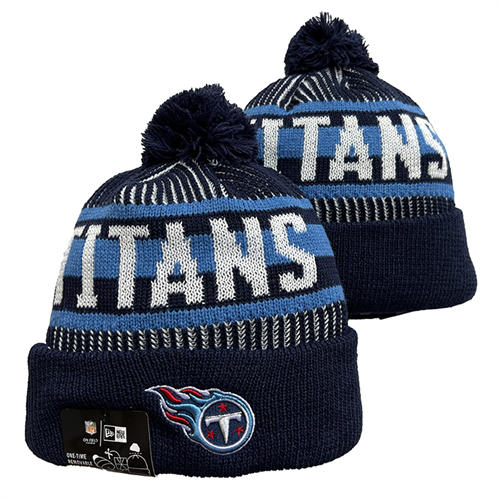 NFL Tennessee Titans navy white blue Cuffed Pom Knit Hat YD2503212 (5)
