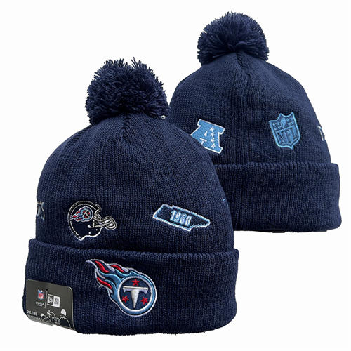 NFL Tennessee Titans navy 1960 Anniversary Cuffed Pom Knit Hat YD2503212 (8)