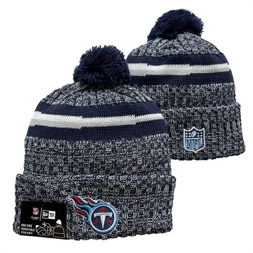 NFL Tennessee Titans smokey gray white navy Cuffed Pom Knit Hat YD2503212 (4)