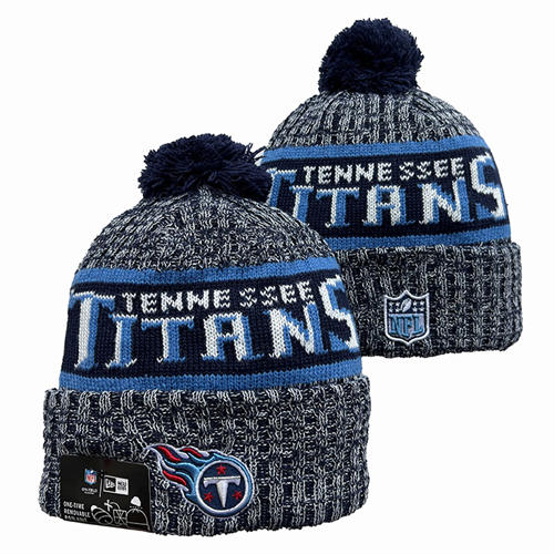 NFL Tennessee Titans smokey gray navy Cuffed Pom Knit Hat YD2503212 (13)