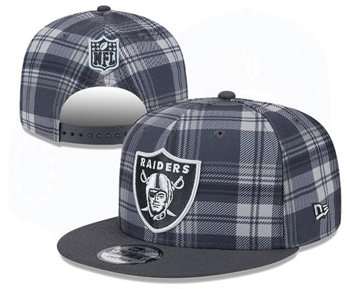 NFL Las Vegas Raiders smokey gray grid Snapback Hat YD2503211 (21)