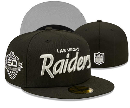 NFL Las Vegas Raiders black gray 50TH  Anniversary Legacy 1 Fitted Hat YD2503211 (8)
