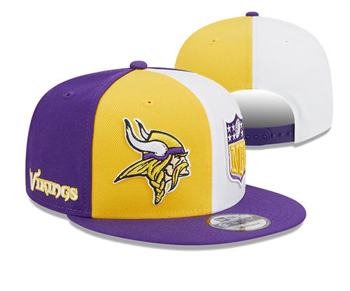 NFL Minnesota Vikings Purple Gold White multi-coloured Snapback Hat YD2503211 (9)