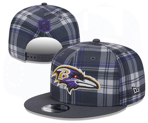 NFL Baltimore Ravens Smokey Gray Grid Snapback Hat YD2503211 (8)