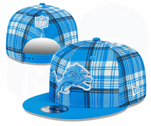 NFL Detroit Lions Blue Grid Snapback Hat YD2503211 (14)