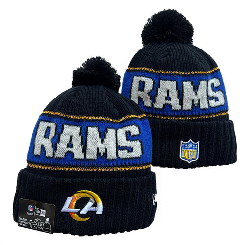 NFL Los Angeles Rams navy royal Cuffed Pom Knit Hat YD2503212 (5)