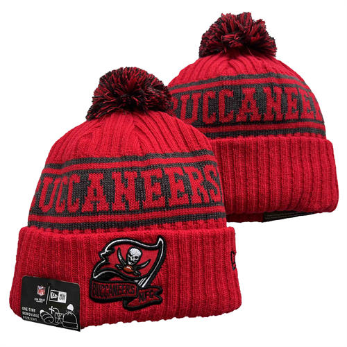 NFL Tampa Bay Buccaneers red SMOKEY GREY Cuffed Pom Knit Hat YD2503212 (7)