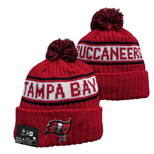 NFL Tampa Bay Buccaneers Red White with colorful Cuffed Pom Knit Hat YD2503212 (1)