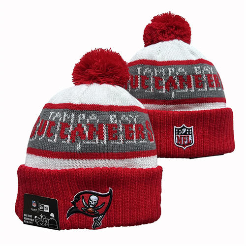 NFL Tampa Bay Buccaneers red gray white Cuffed Pom Knit Hat YD2503212 (13)