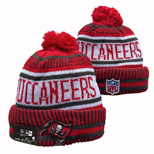 NFL Tampa Bay Buccaneers Red White Cuffed Pom Knit Hat YD2503212 (9)
