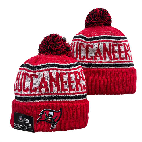 NFL Tampa Bay Buccaneers red white with colorful Cuffed Pom Knit Hat YD2503212 (4)