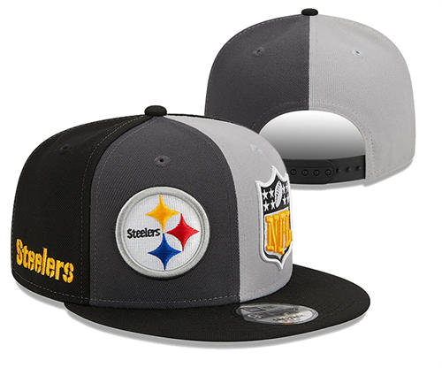 NFL Pittsburgh Steelers Black Gray white Snapback Hat YD2503211 (15)