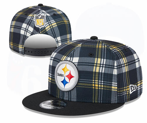 NFL Pittsburgh Steelers Black Grid Snapback Hat YD2503211 (21)