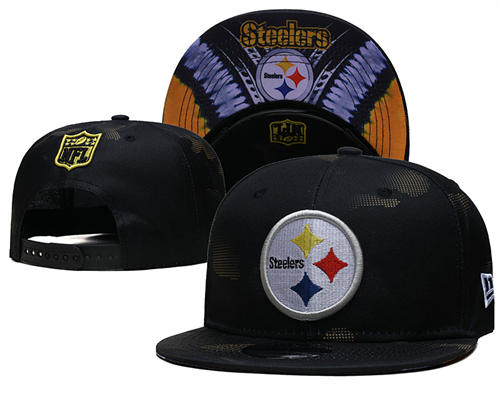 NFL Pittsburgh Steelers Black white colorful embroidered Snapback Hat YD2503211 (14)