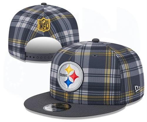 NFL Pittsburgh Steelers Gray Grid Snapback Hat YD2503211 (7)