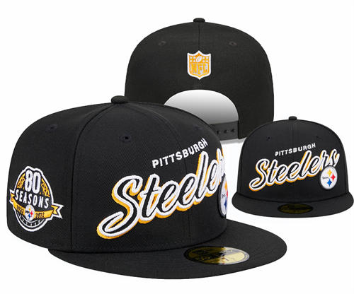 NFL Pittsburgh Steelers Black 80TH  Anniversary Legacy True Snapback Hat YD2503211 (18)