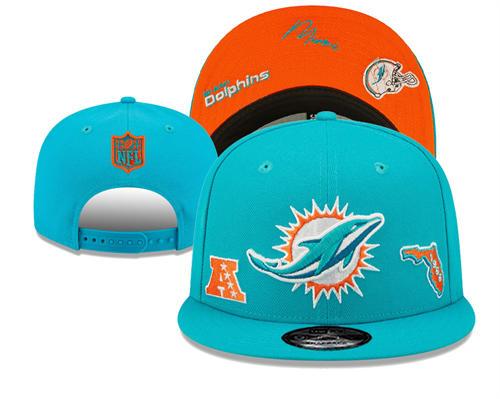 NFL Miami Dolphins aqua orange 1966 Anniversary Snapback Hat YD2503211 (5)