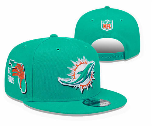NFL Miami Dolphins aqua Go Fins Snapback Hat YD2503211 (16)
